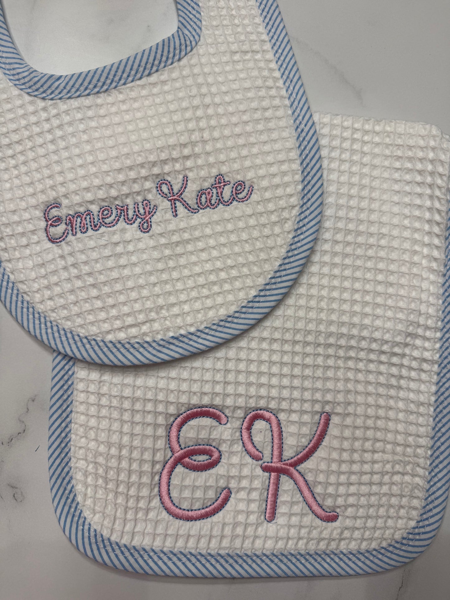 Bib / Burp Cloth Set - Blue
