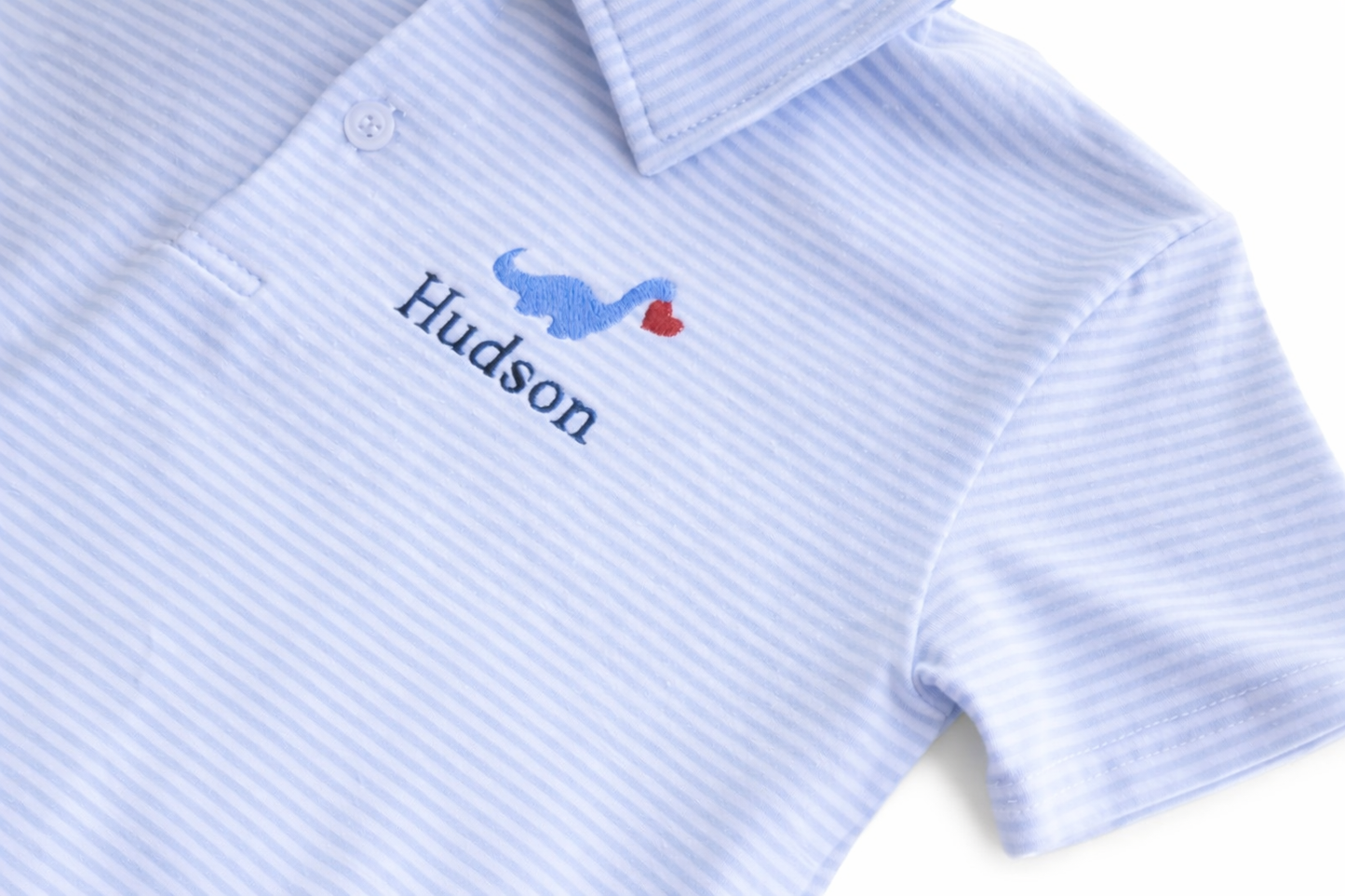 Boys’ Valentine’s Day Blue Striped Polo