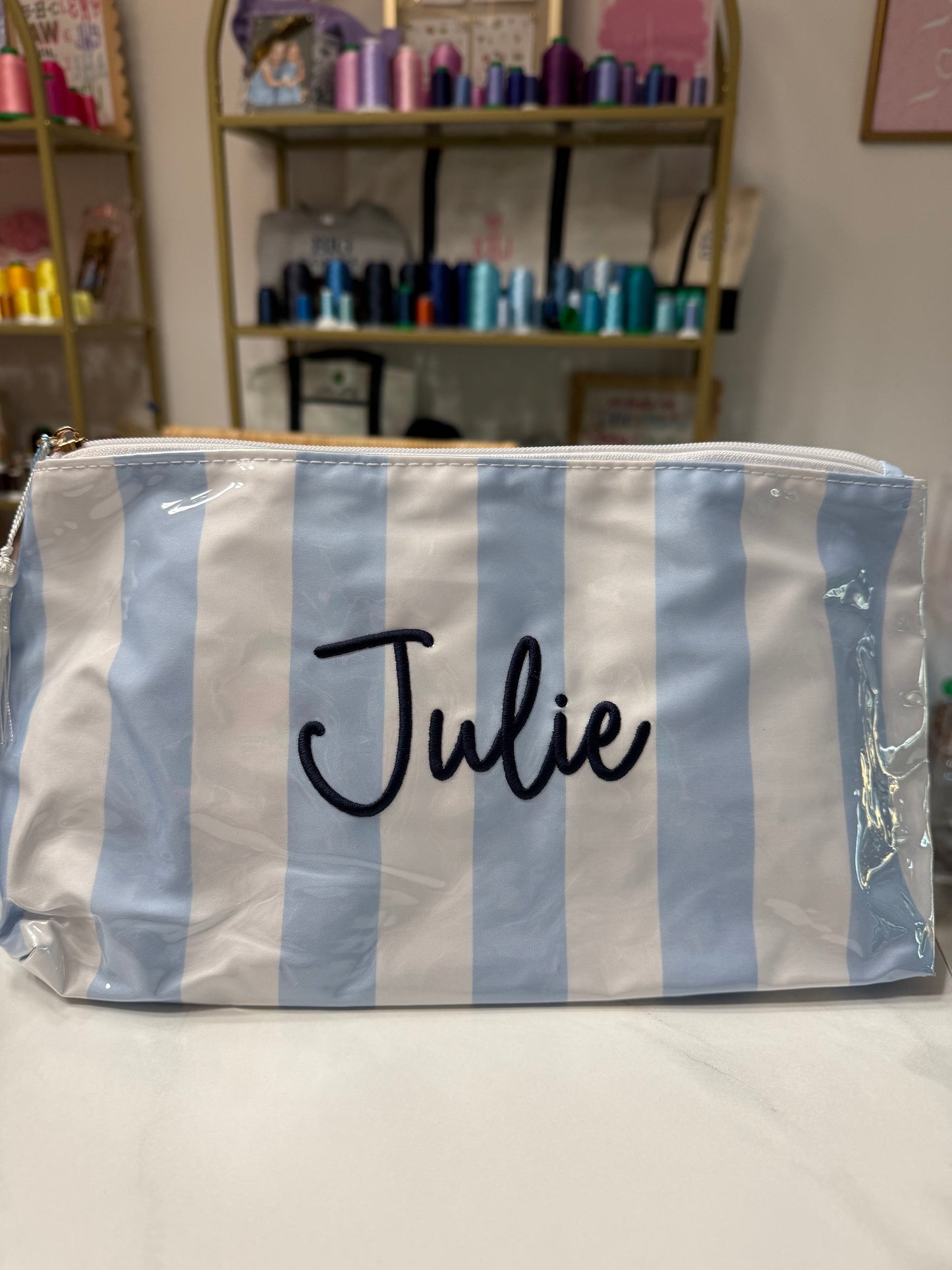 Waterproof Striped Make Up Bag