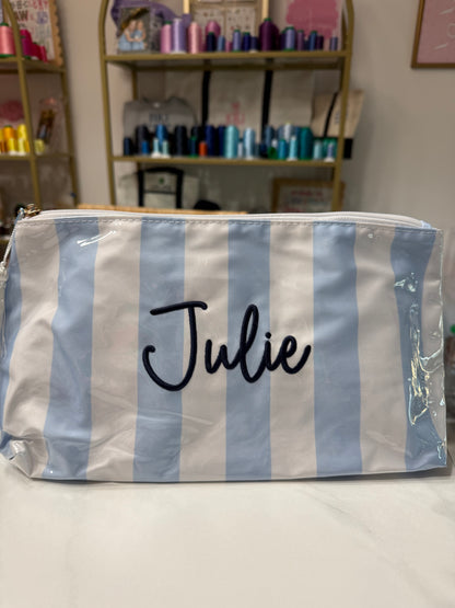 Waterproof Striped Make Up Bag