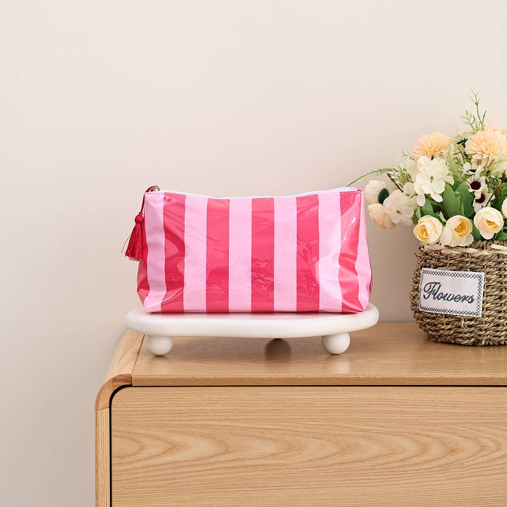 Waterproof Striped Make Up Bag