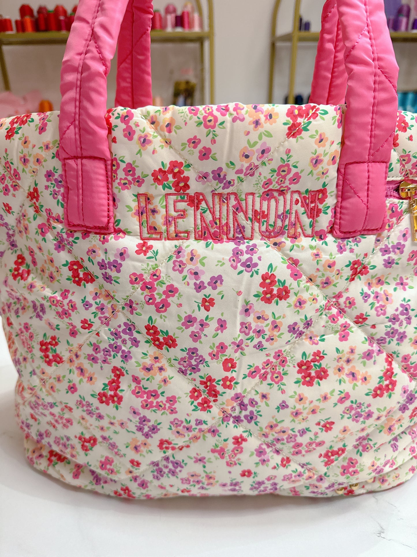 Puffer Quilted Tote Bag with Pouch by Pretty Simple