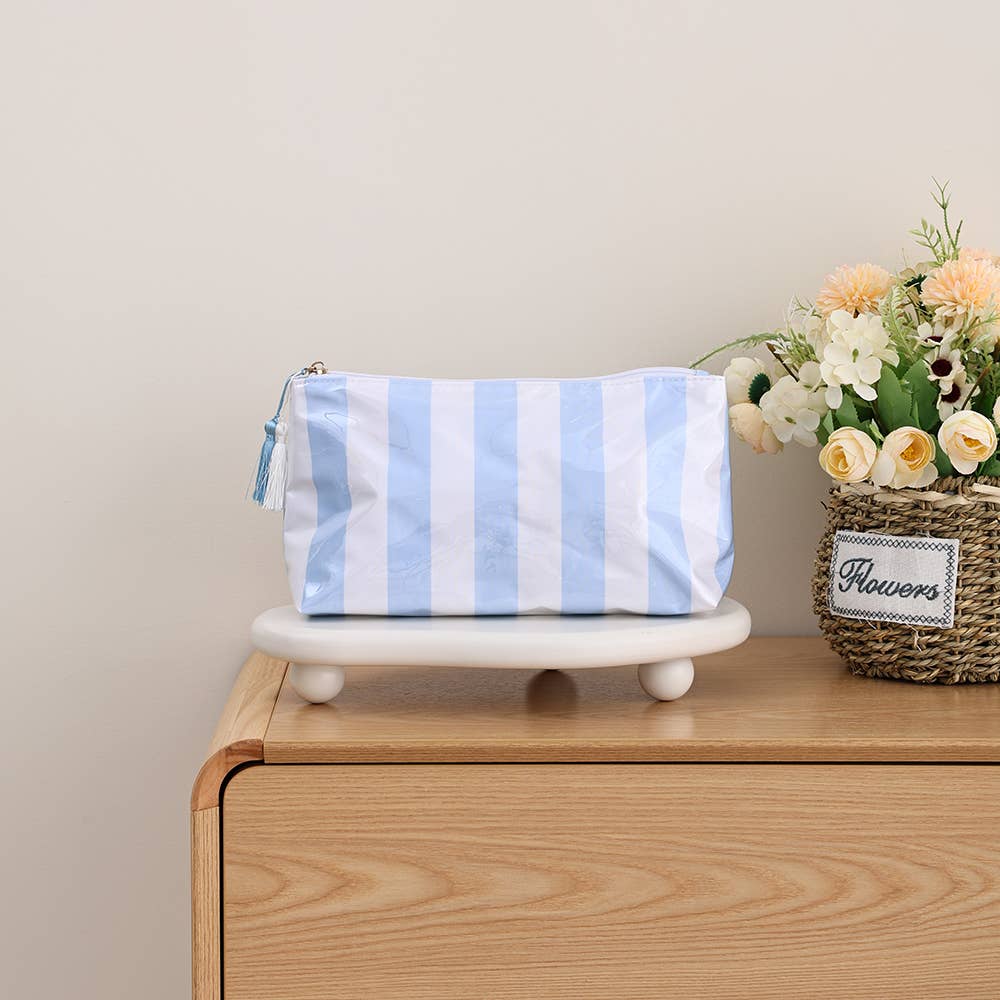 Waterproof Striped Make Up Bag