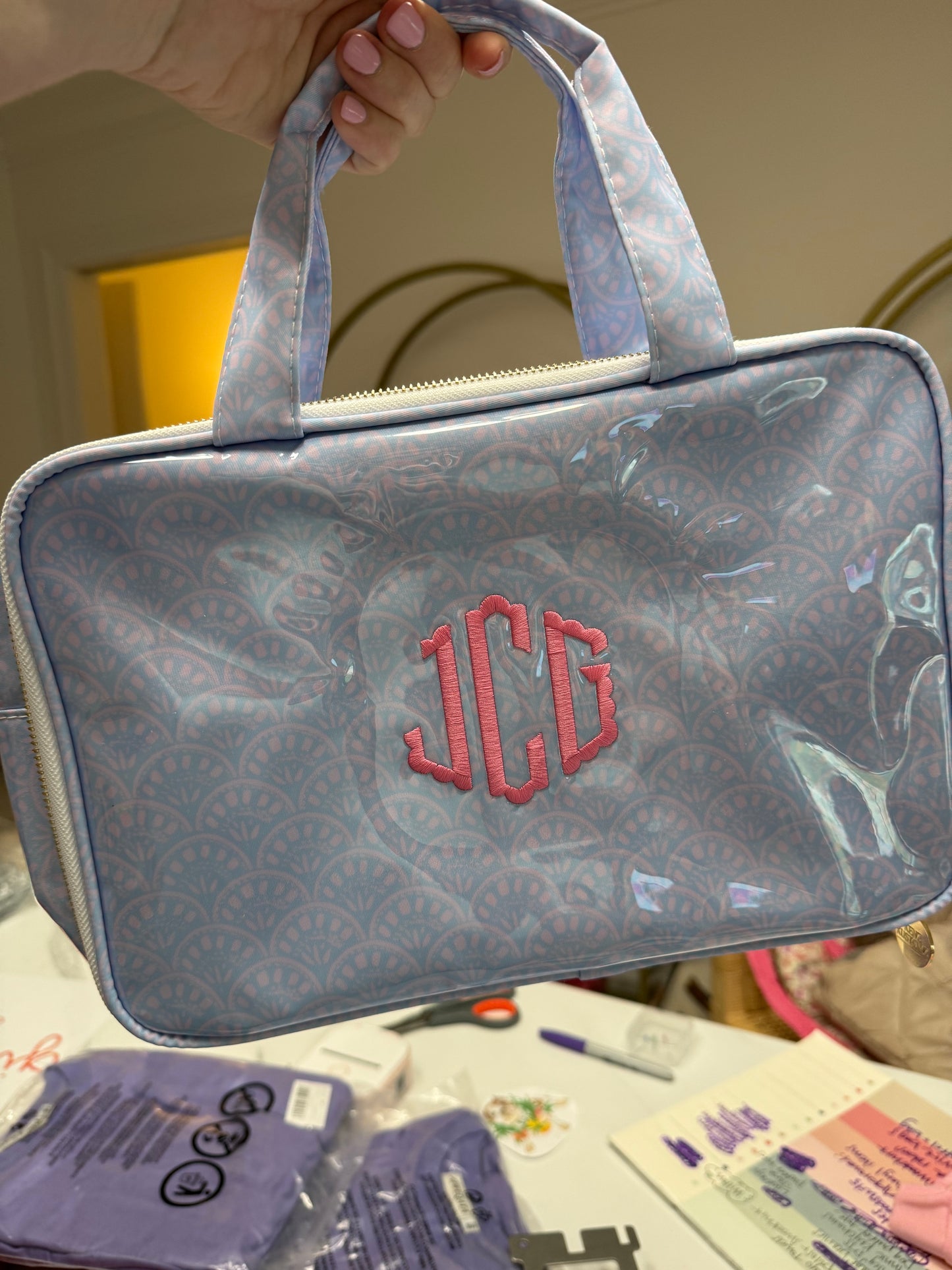 Monogrammed KenzKustomz Clear Coat Toiletry Case