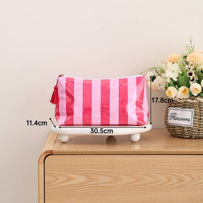 Waterproof Striped Make Up Bag