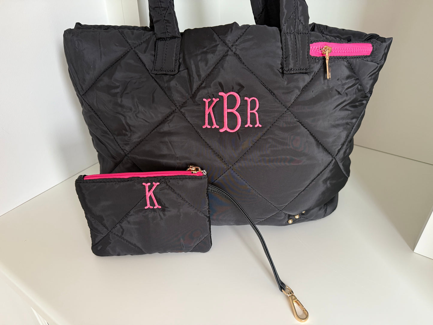 Puffer Quilted Tote Bag with Pouch by Pretty Simple