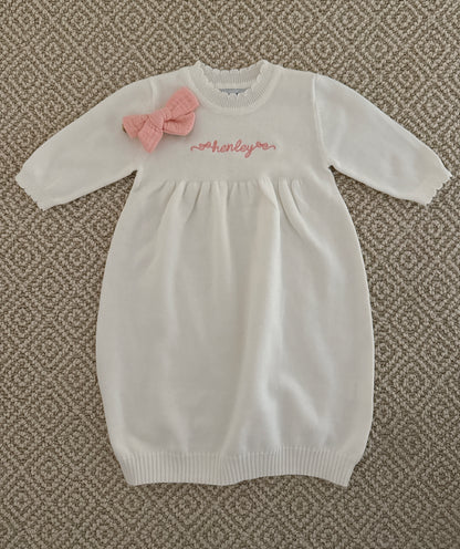Newborn Scallop Sweater Gown