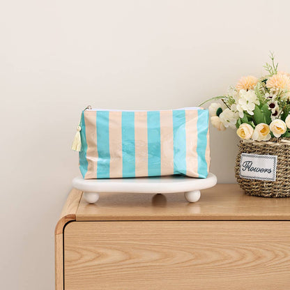 Waterproof Striped Make Up Bag