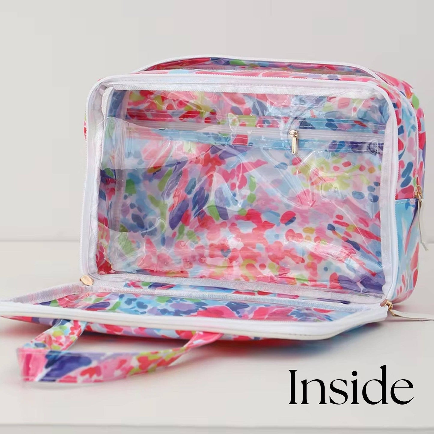 Waterproof Cosmetic Case Sunset Meadow