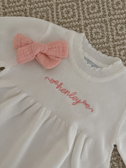 Newborn Scallop Sweater Gown