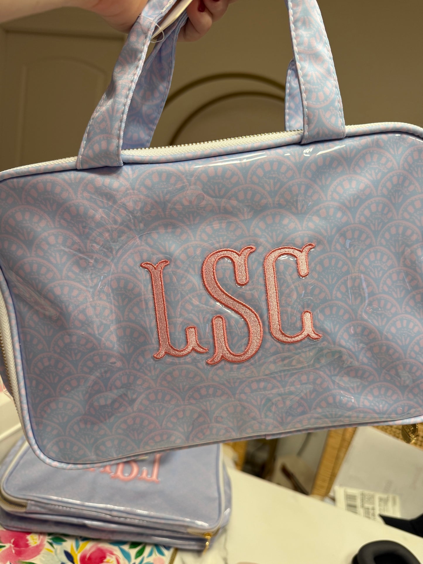 Monogrammed KenzKustomz Clear Coat Toiletry Case