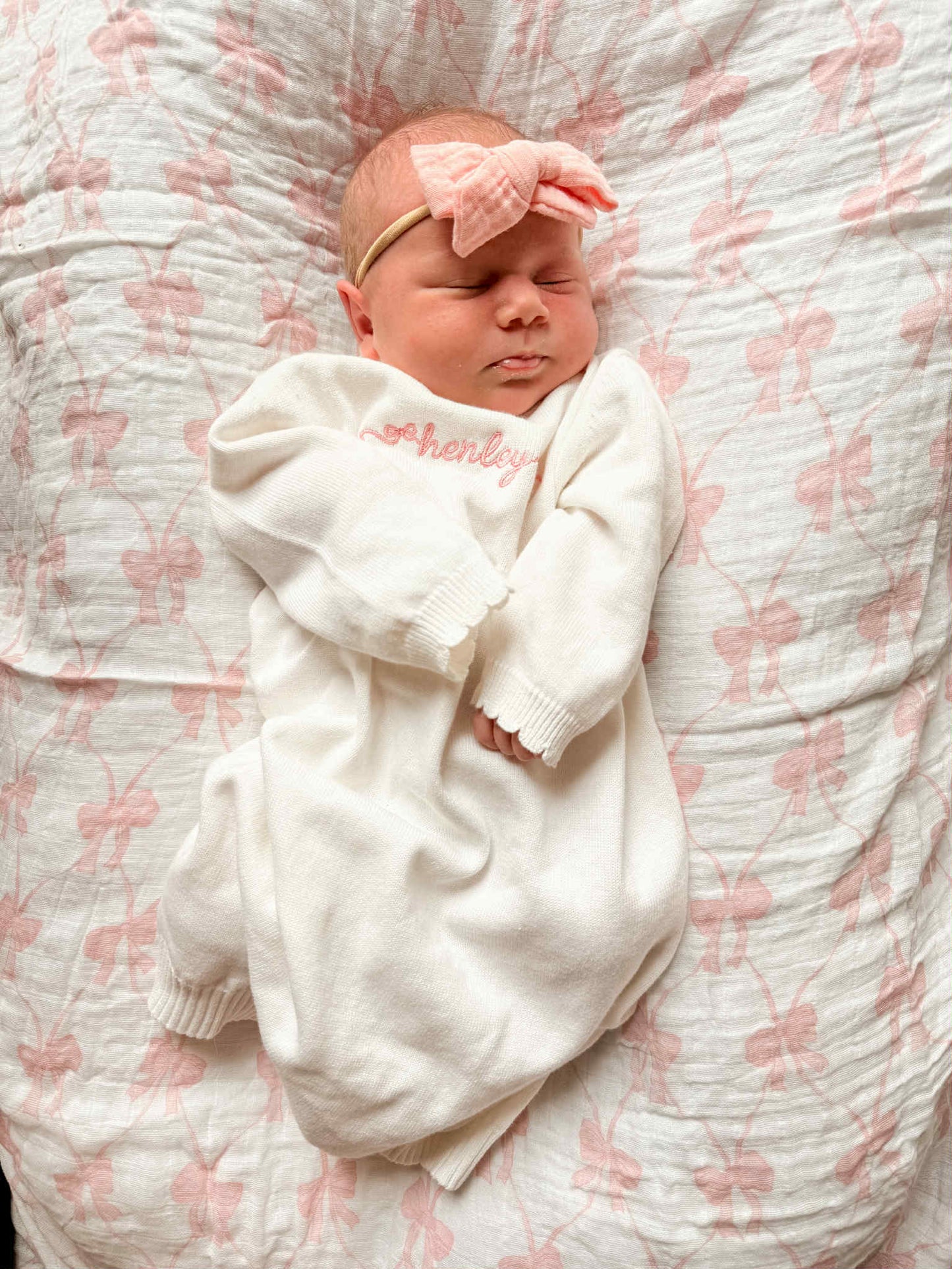 Newborn Scallop Sweater Gown