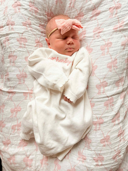Newborn Scallop Sweater Gown