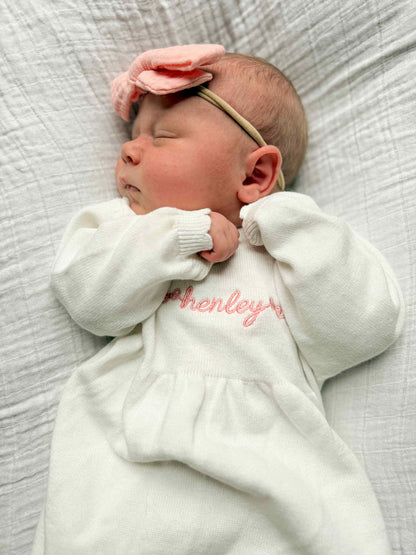 Newborn Scallop Sweater Gown
