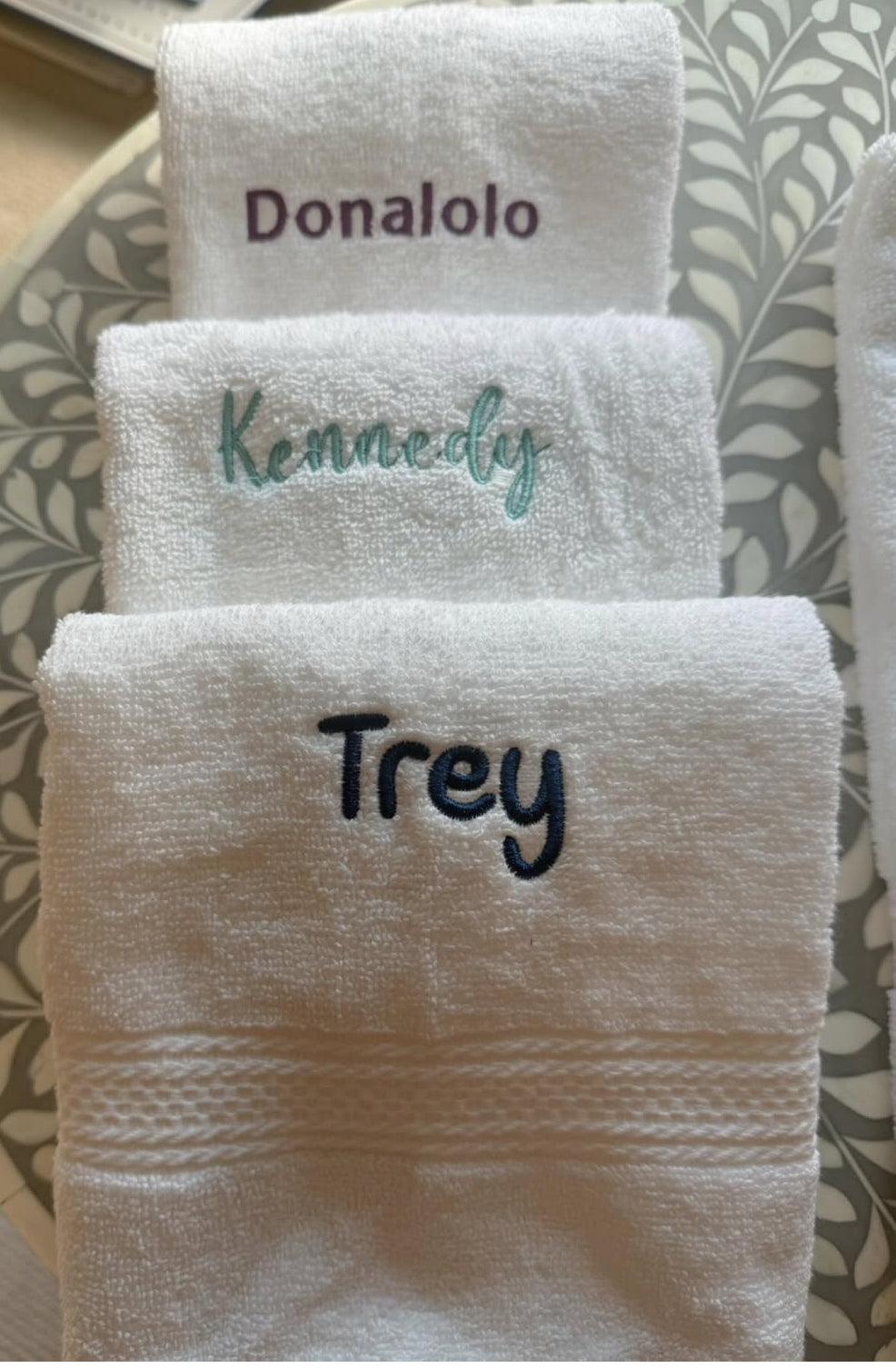 Monogrammed Hand Towels