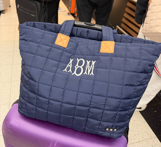 Day Dreamer Quilted Puffer Tote by Pretty Simple