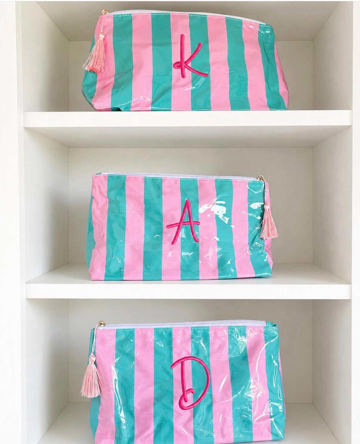 Waterproof Striped Make Up Bag