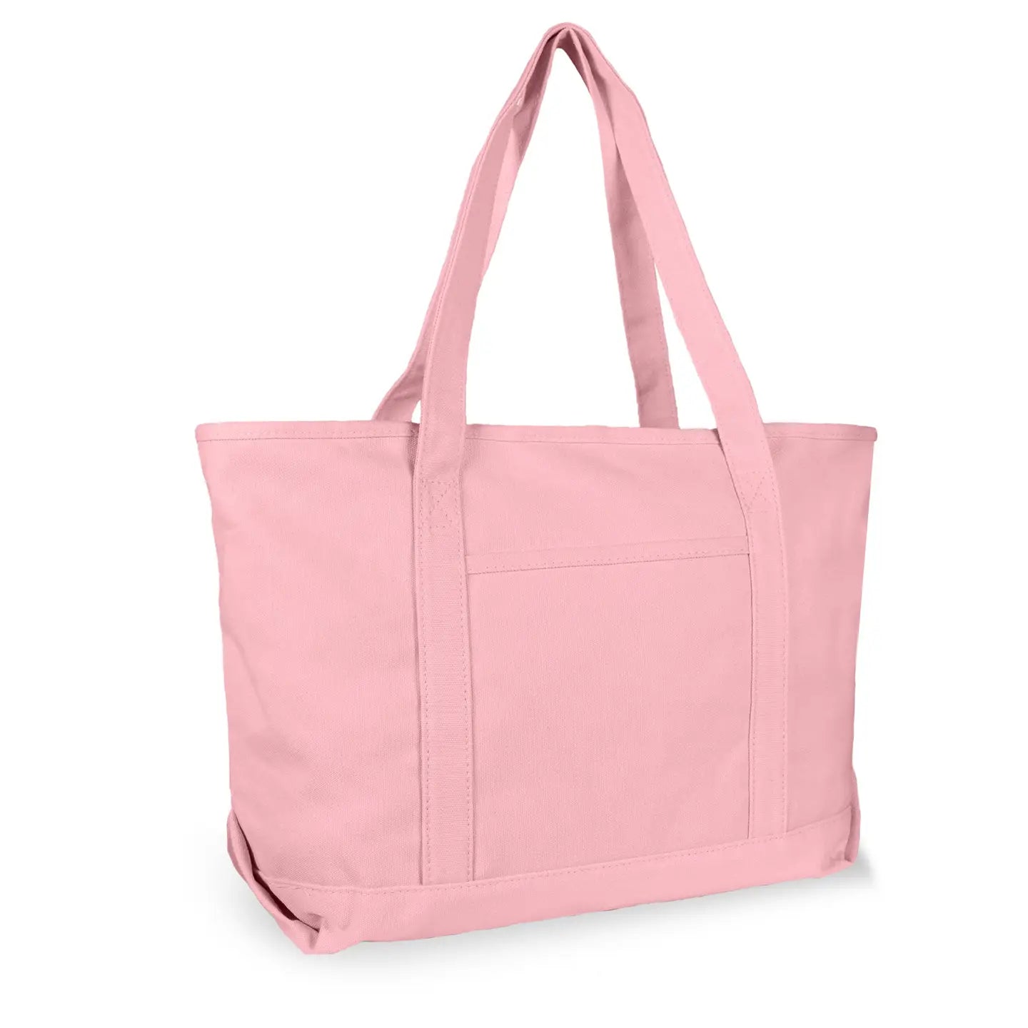 Solid Color Zip Top Canvas Tote