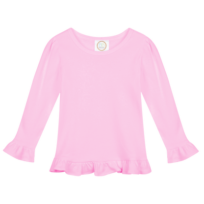 Girls Long Sleeve Ruffle Tee Shirt