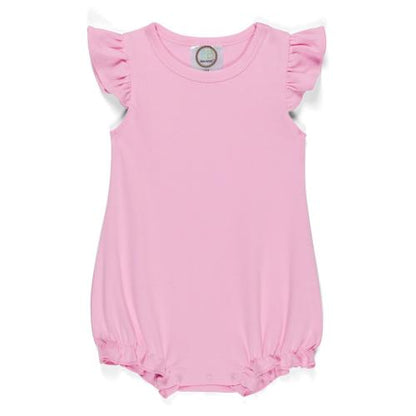 Baby Girl Flutter Sleeved Ruffle Bottom Bubble