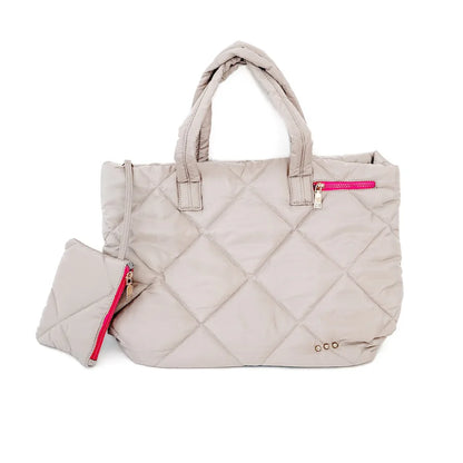 Puffer Quilted Tote Bag with Pouch by Pretty Simple